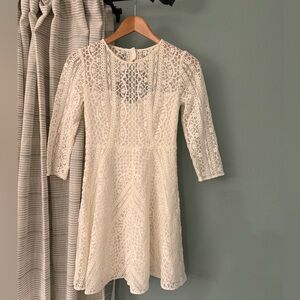 Sezane white lace dress size 34